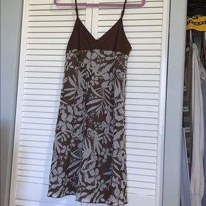 Roxy brown Hawaiian flower dress